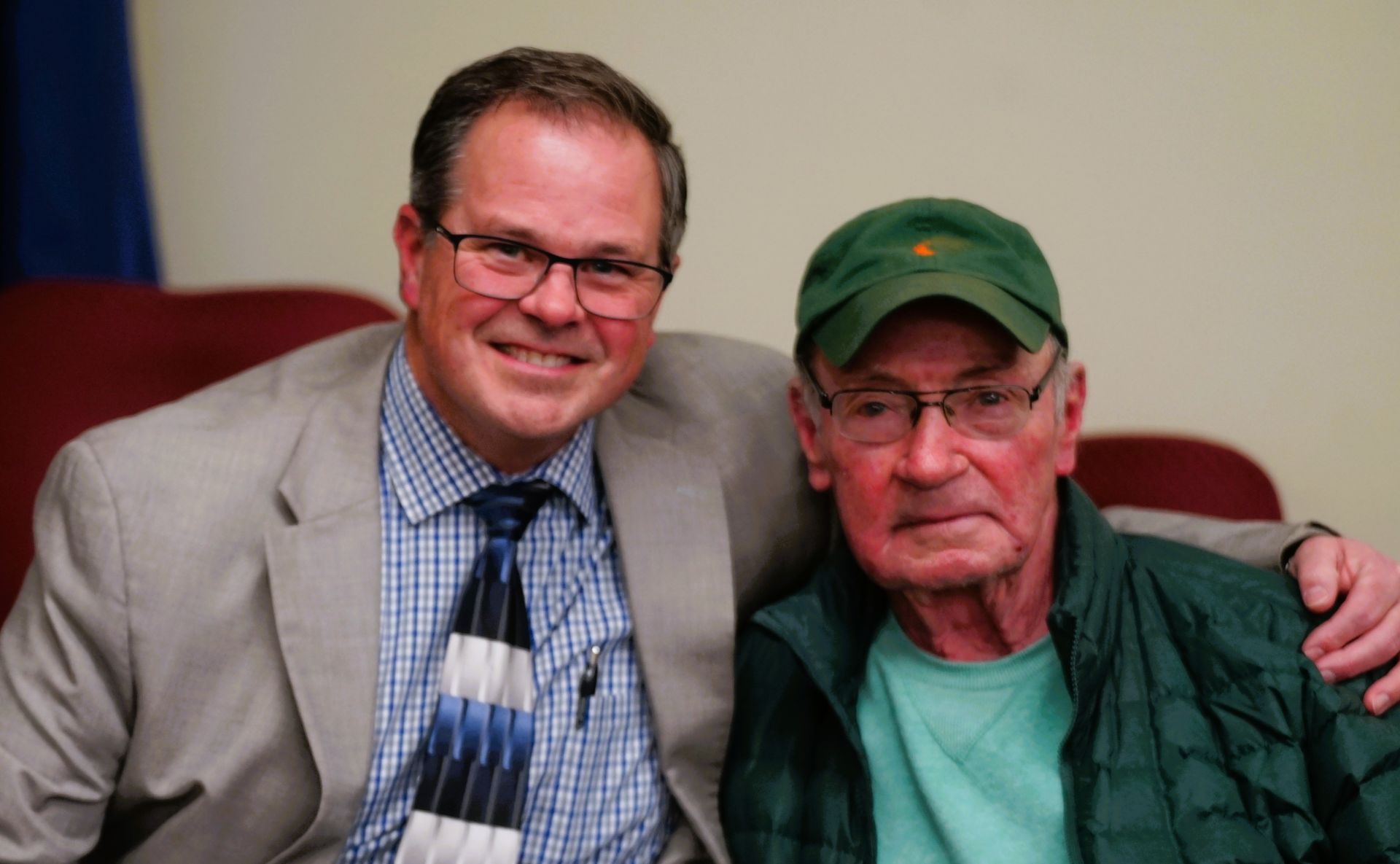 BVIU Executive Director Eric Rosendale honored BVIU board member for 52 years of service.