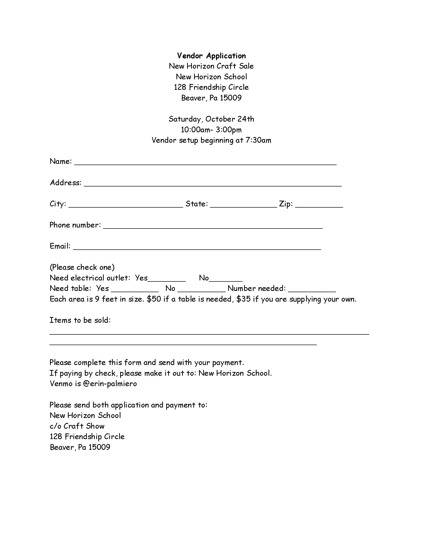 Vendor Application Copy